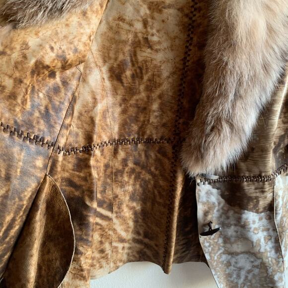Custom Made Calf Hair Cow Print Detachable Fur Jacket Western Boho Chic - Picture 11 of 15